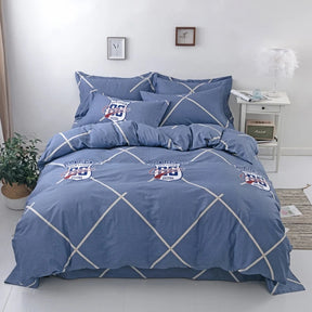 Listrado impressão algodão Duvet Cover Set, Soft Skin Friendly cama fronha, 1PC, 2PC, 3 PCs, 100% algodão