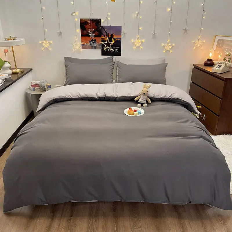 Bonenjoy 1 peça housse de couette cor cinza escuro capa de edredão tamanho duplo funda nordica cama 150 queen/king size capa de cama