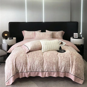 Estilo euro rainha conjunto de cama luxo macio veludo linho inverno conjunto capa edredão lençóis duplos borda larga consolador conjuntos cama